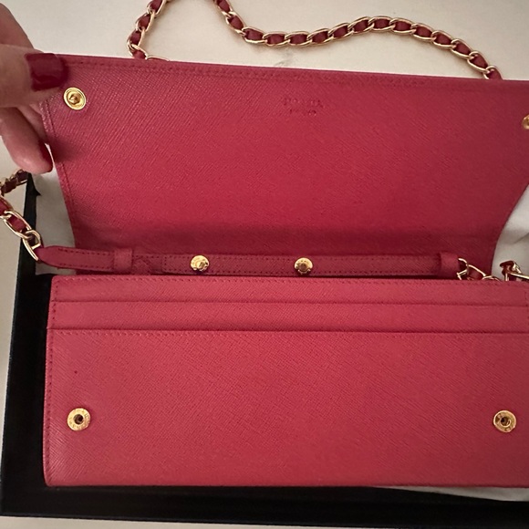 PRADA Pink wallet with chain NWT - Picture 3 of 5